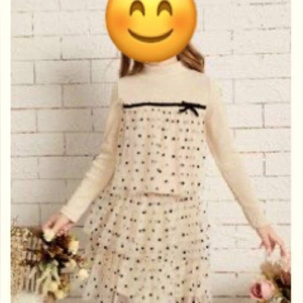 Girls dobby mesh overlay sweater with skirt  set 11-12 Y